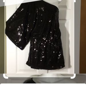 Sequin One Shoulder Top
